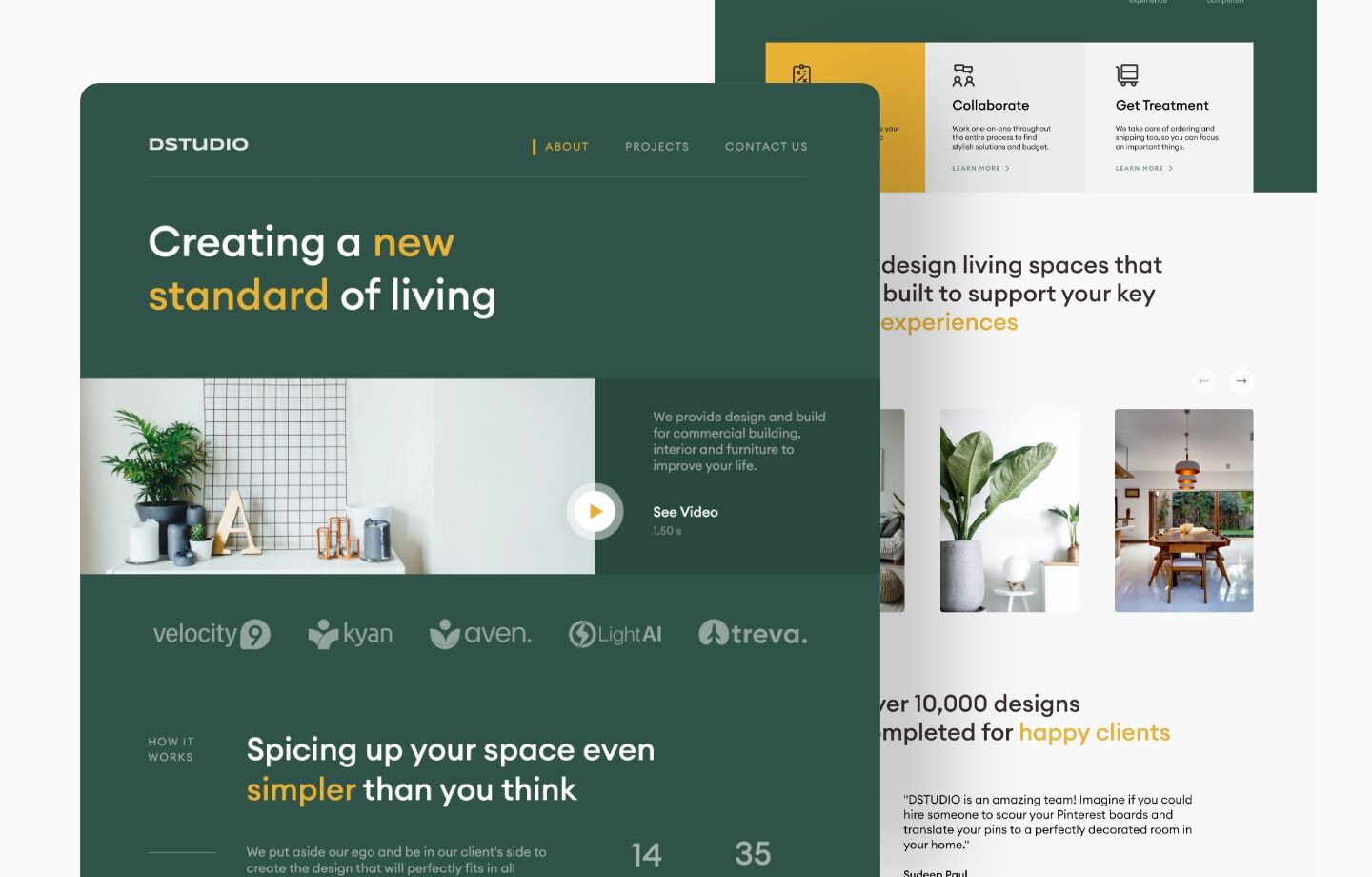 Interior design website design dstudio