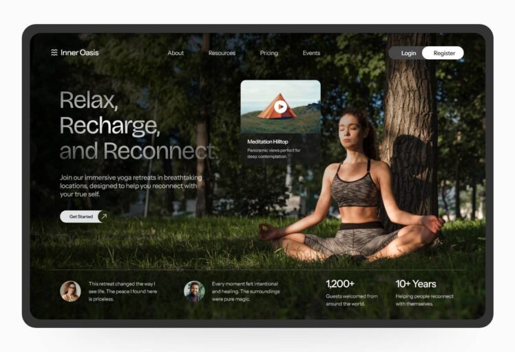 Yoga Retreat Web Design UI_