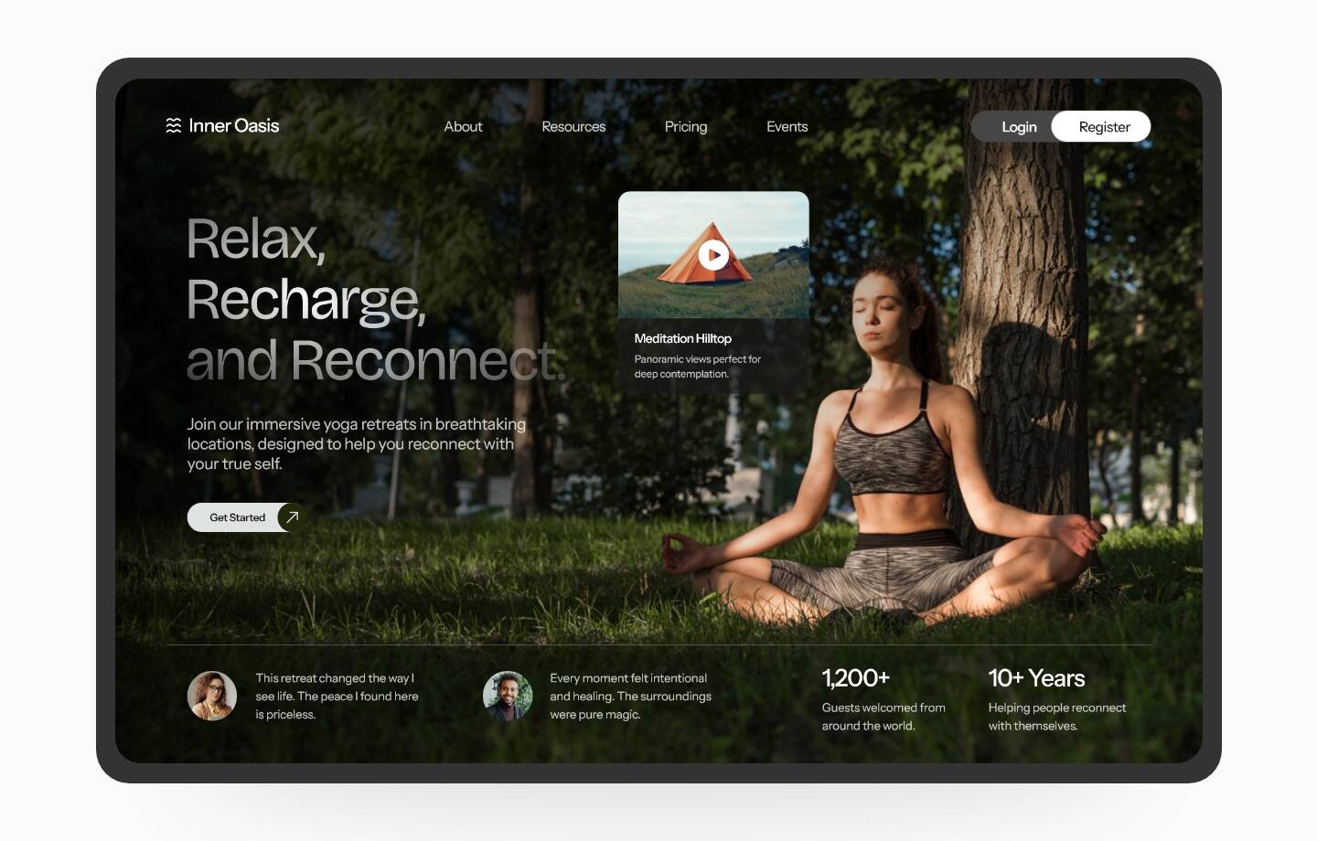 Yoga Retreat Web Design UI_