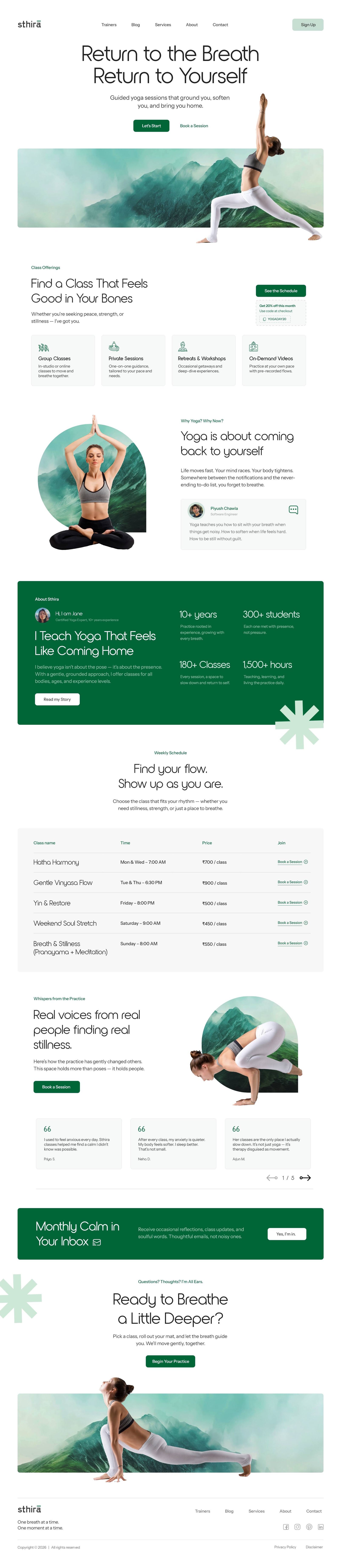 Yoga Teacher Website Demo_