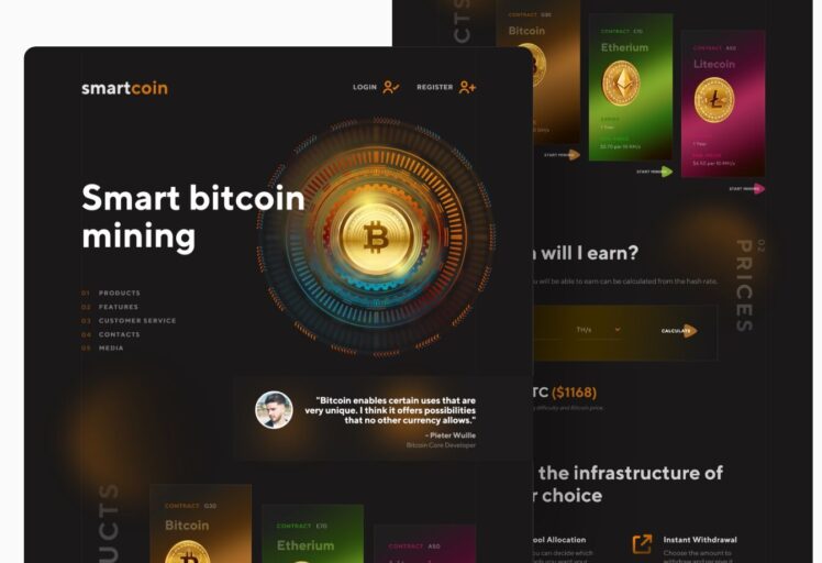 bitcoin mining website design