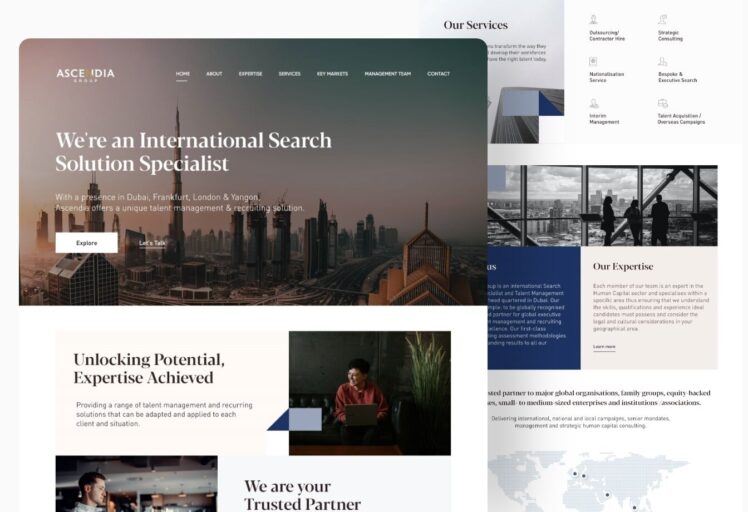 international search specialist website design