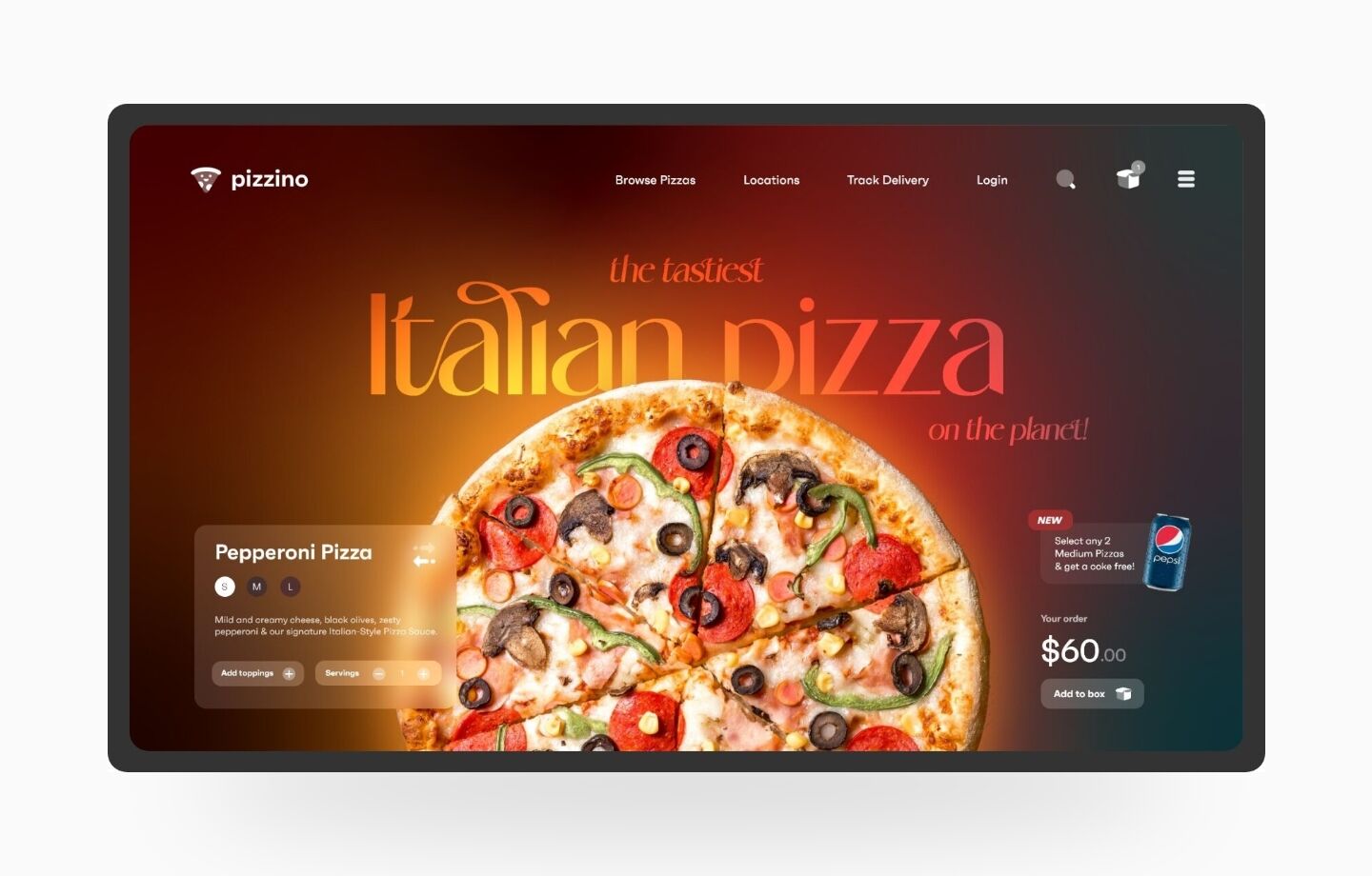 online pizza ecommerce website design