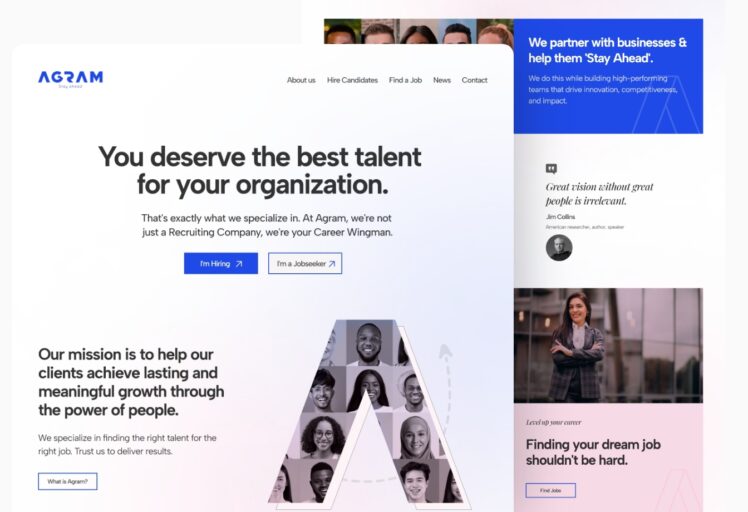 recruitment agram website design – 1