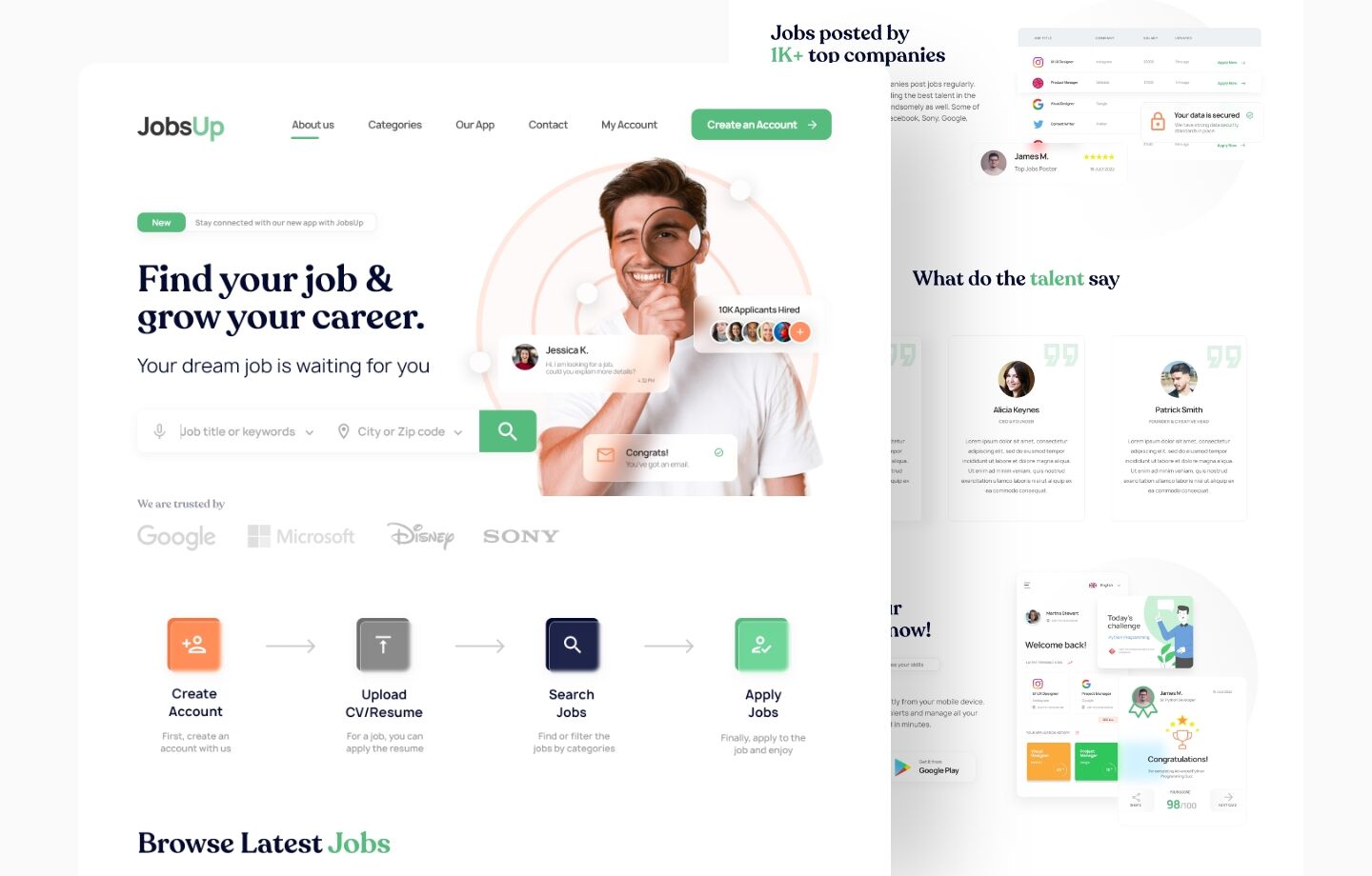 recruitment website design jobsup
