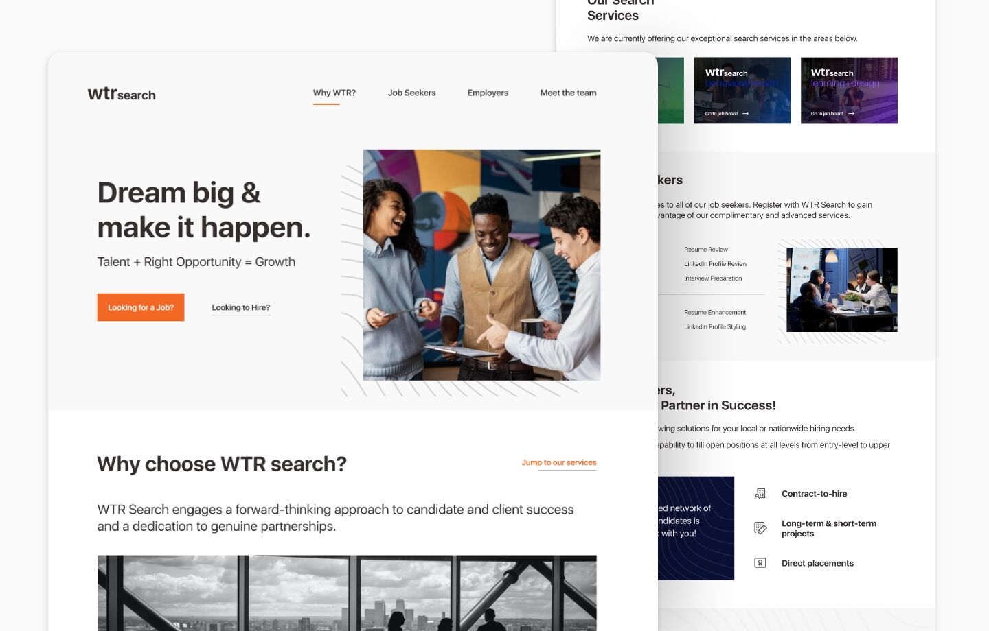 talent search recruitment website design
